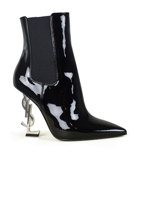 ysl boot silver heels|YSL denim heels.